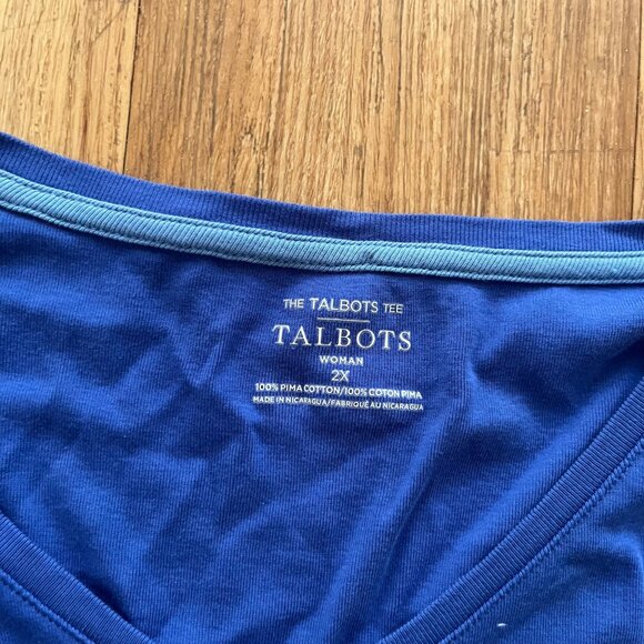 Talbots The Talbots Tee Basic Long Sleeve Top Blue Women’s Size 2x - Picture 5 of 6